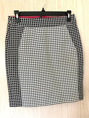 Banana Republic Black White Geometric Print Pencil Skirt